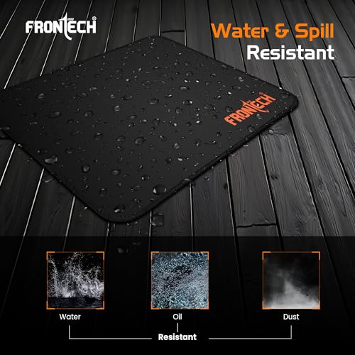 Image of FRONTECH Premium Computer Mouse Pad - 260mm x 210mm x 3mm | Anti-Slip Rubber Base | Water-Resistant | Micro-Textured Surface with Stitched Edges (MSP-0061 ORG)