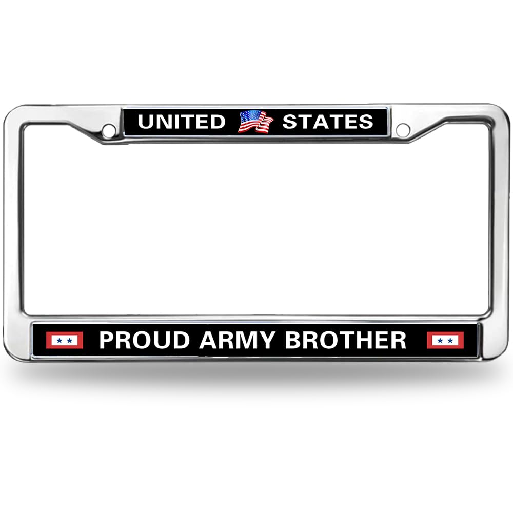 Proud Army Brother Durable License Plate Frame US Army Family Pride License Plate Frame for Car Lovers