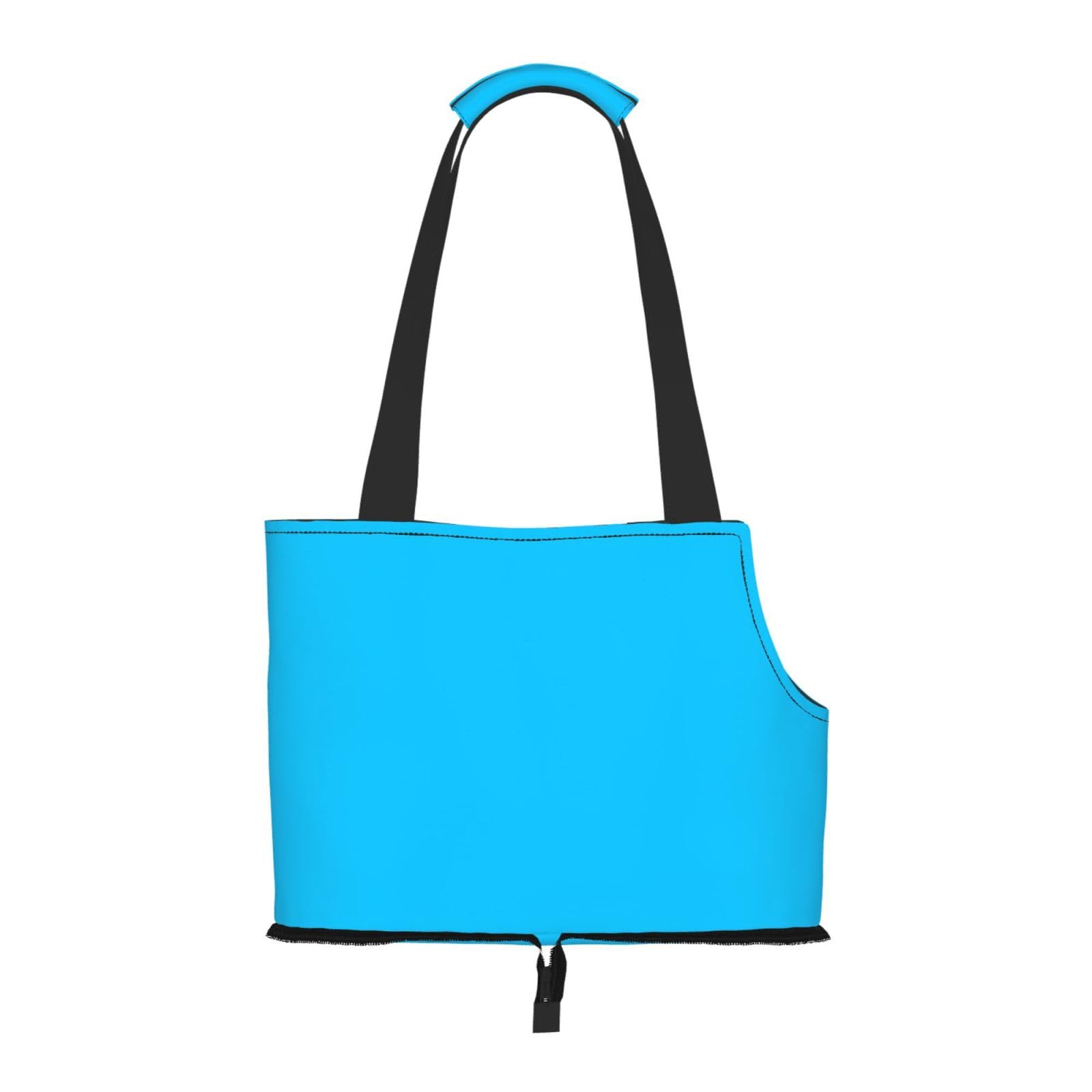 Solid Color Light Blue Pet Tote Bag - Waterproof and Wear-Resistant Portable Shoulder Bag for Small Dogs and Puppies