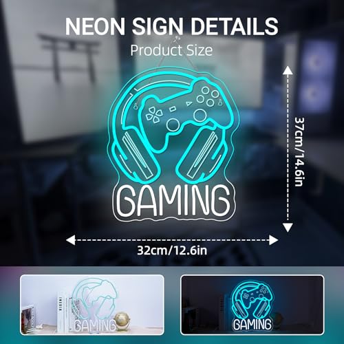 Gamerneon Gaming Neon Sign LED Neon Signs for Wall Decor Neon Light Game Room&Man Cave Game Club Led Lights for Esports Arenas Children Gift for Boys — view 5