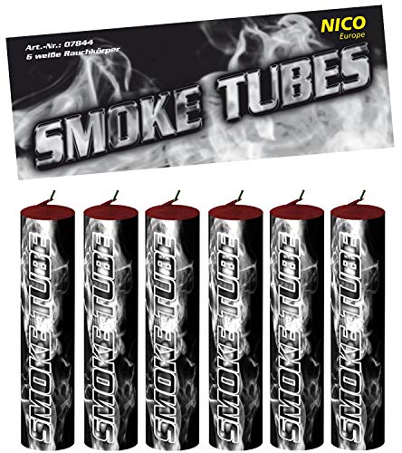 Nico 6X Smoke Tube Rauchfackeln Rauchbomben Rauchgenerator Raucherzeuger Rauchtopf (weiß)
