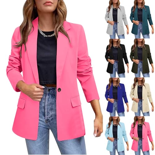 HGps8w Womens Open Front Loose Business Casual Blazers - 2025 Fall Elegant 3/4 Sleeve Work Office Suit Jackets2