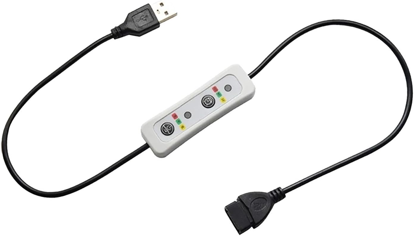 BaotyJie USB Timer Switch Extension Cable 3 Speed Adjustable, USB Male to Female 60cm Power Supply Line for USB Ceiling Fan, Lights