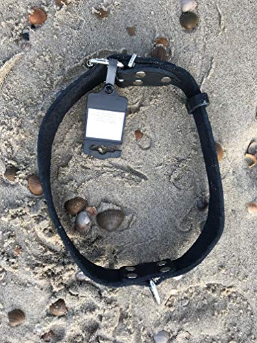 Exklusives,weiches Echt-Leder-Hunde-Halsband 908 2,0 cm breit x 55 cm, schwarz, Halsumfang 40-50 cm