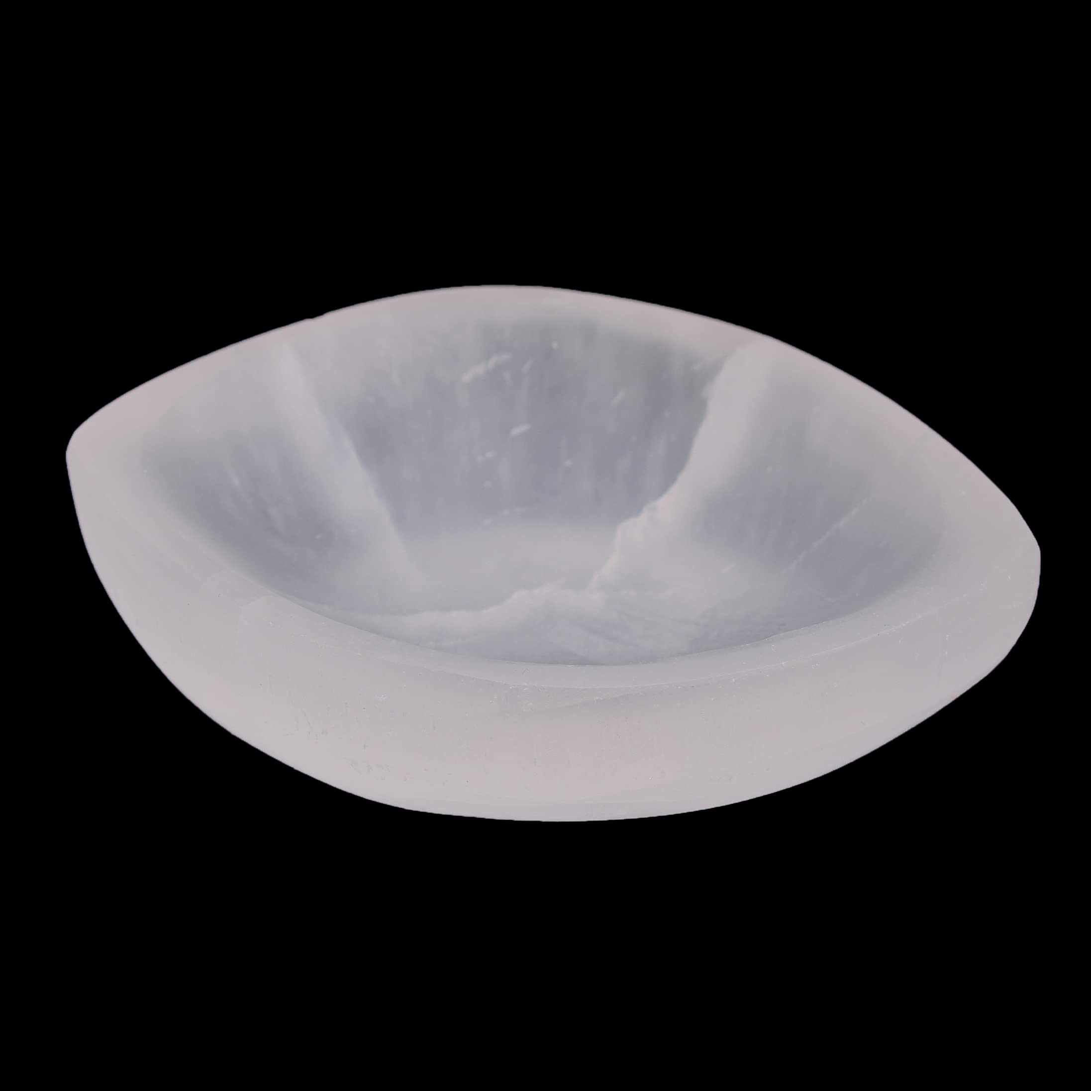 AMOYSTONE Natural Selenite Bowl Leaf Shaped 4