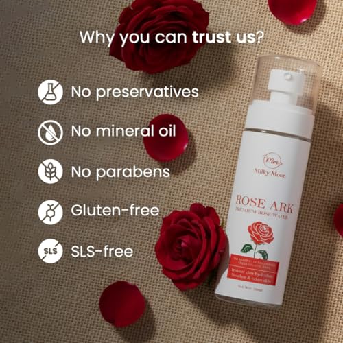 Image of Rose Ark Premium Rose Water /Face Toner - 100ml | No Paraben | Alcohol Free | Cleanses, Hydrates & Moisturises Skin | Balances & Restores Skin's pH Levels | For All Skin Types