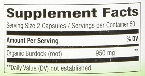 Nature's Way Burdock Root, 950 Mg Per Serving, 100 Vegan Capsules #TOP7