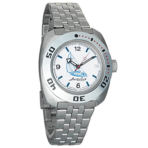 Vostok Amphibian 710615 genuino reloj de buceadores militares rusos 2416B/2415 200 m auto cuerda reloj de pulsera Cover