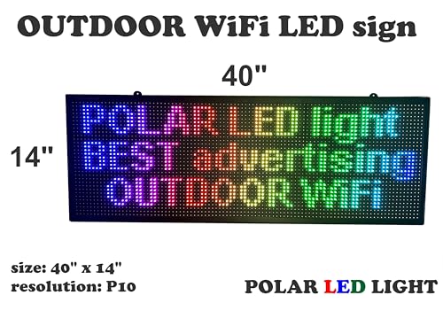 WiFi P6 high Resolution LED RGB Color Sign 40" x 11" with high Resolution P6 128x32 dots and New SMD Technology. Perfect Solution for Advertising