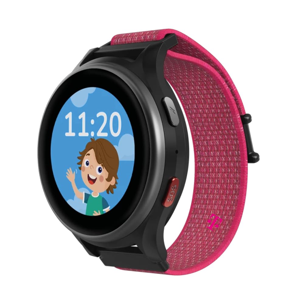 ANIO 6 Kinder-Smartwatch - mit GPS Tracker & SIM, Anrufe, Nachrichten, SOS, Schulmodus, Schrittzähler - ohne SIM-Karte, Hibiscus