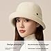 Women’s Wool Felt Bucket Hat – Chic Rolled Brim Cloche Hat with Adjustable Fit, Warm Wool Blend for Autumn Winter Fashion (Camel)