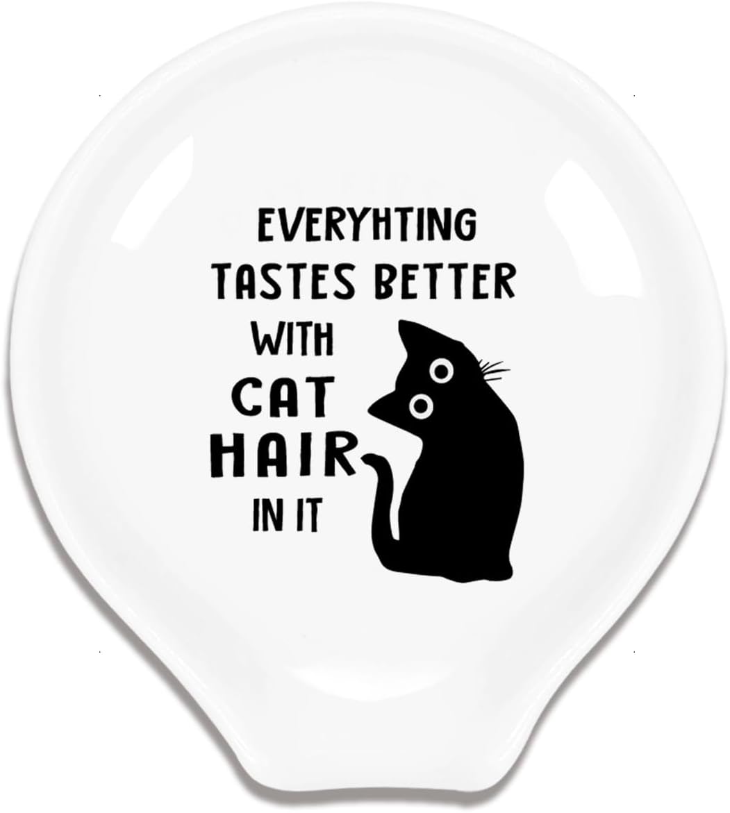 Funny Cat Coffee Spoon Holder,Ceramic Coffee Bar Station Accessories