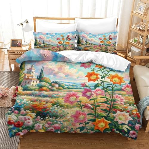 Housse de couette fleur de ballon 3D en microfibre douce avec fermeture éclair invisible - 2