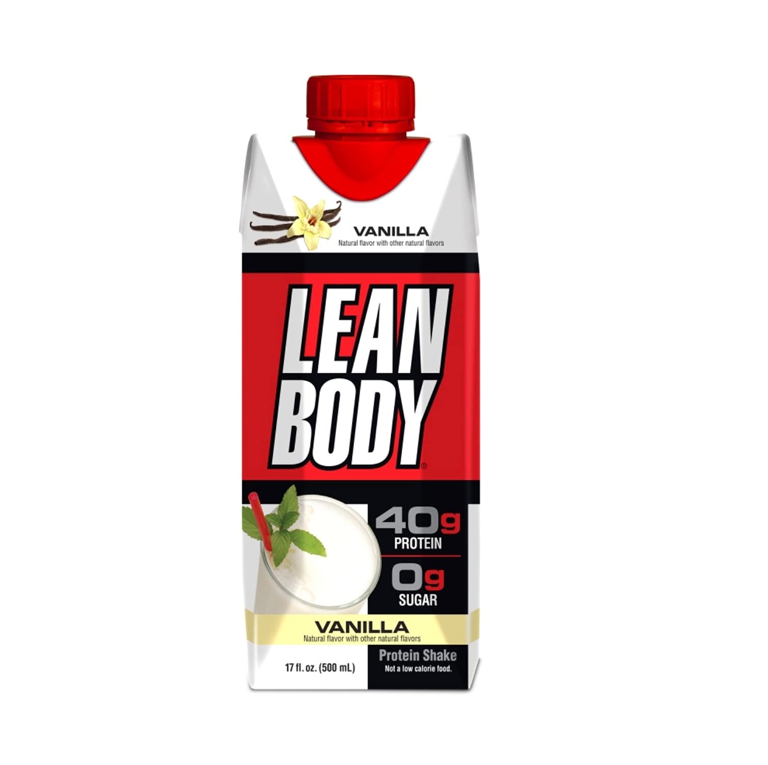 Labrada Lean Body Ready-to-Drink Protein Shake (500ml, Vanilla), 40g Protein, 0g Sugar, Gluten Free, 22 Vitamins & Minerals, Whey Blend