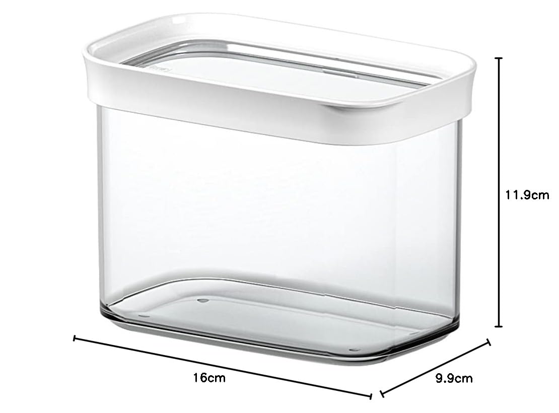 Emsa 513557 OPTIMA Trockenvorratsdose, 1 Liter, 16 x 9,9 x 11,9 cm, transparent/weiß (4er Pack