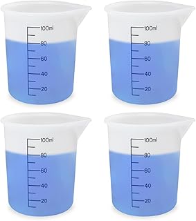 100ml 洗濯洗剤 計量カップ 4個 再利用可能なシリコン計量カップ 洗濯室用 DIY用
