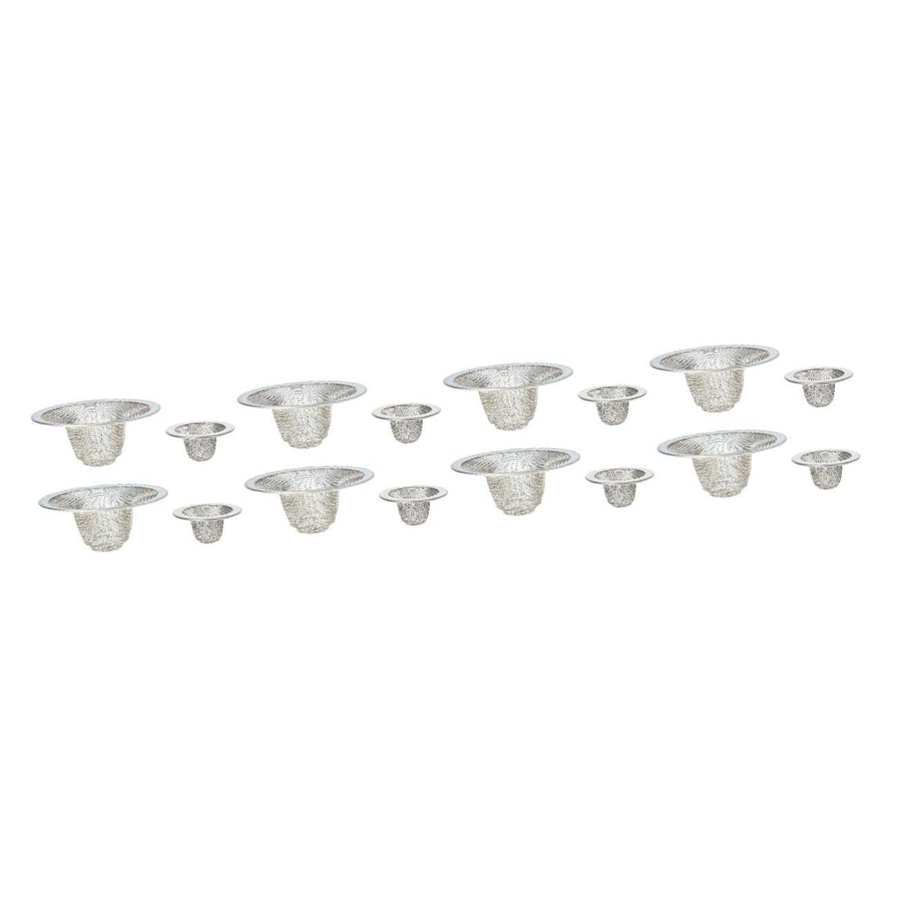 UKCOCO 16piezas Atrapa Cabello Drenaje De Bañera Filtro De Acero Inoxidable Colador para y Lavabo Fácil Instalación y Limpieza