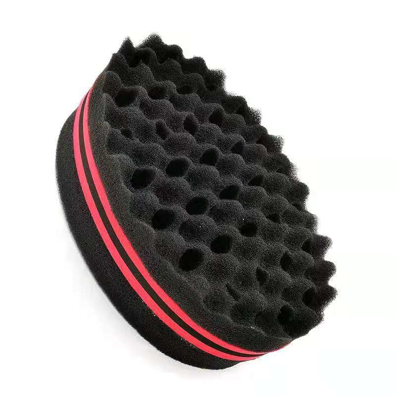 Brosse éponge torsadée cheveux bouclés double face 14,5cm