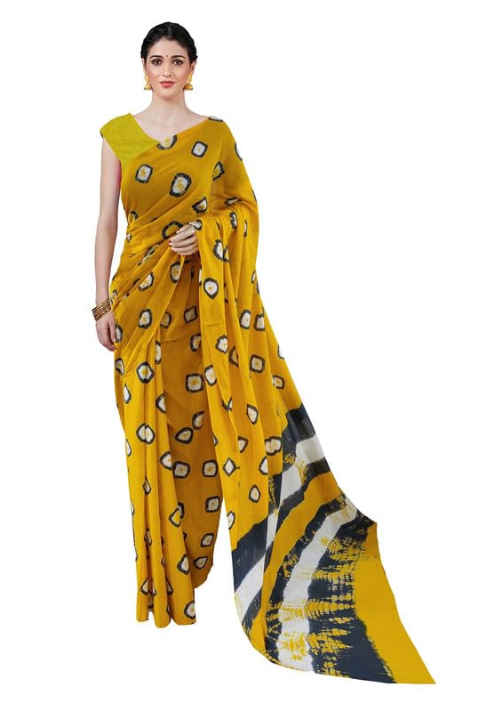 Image of SURAJ INTERNATIONAL Printed Cotton Saree For Women With Blouse Piece | Ideal For Everyday And Office Wear