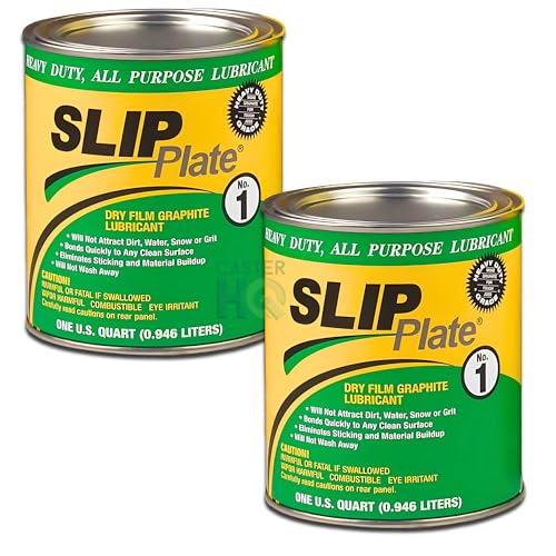 Slip Plate Dry Graphite Lubricant 2-Pack (1 Quart Cans) Heavy-Duty Dry Film Coating Weather-Resistant Rust & Friction Protection