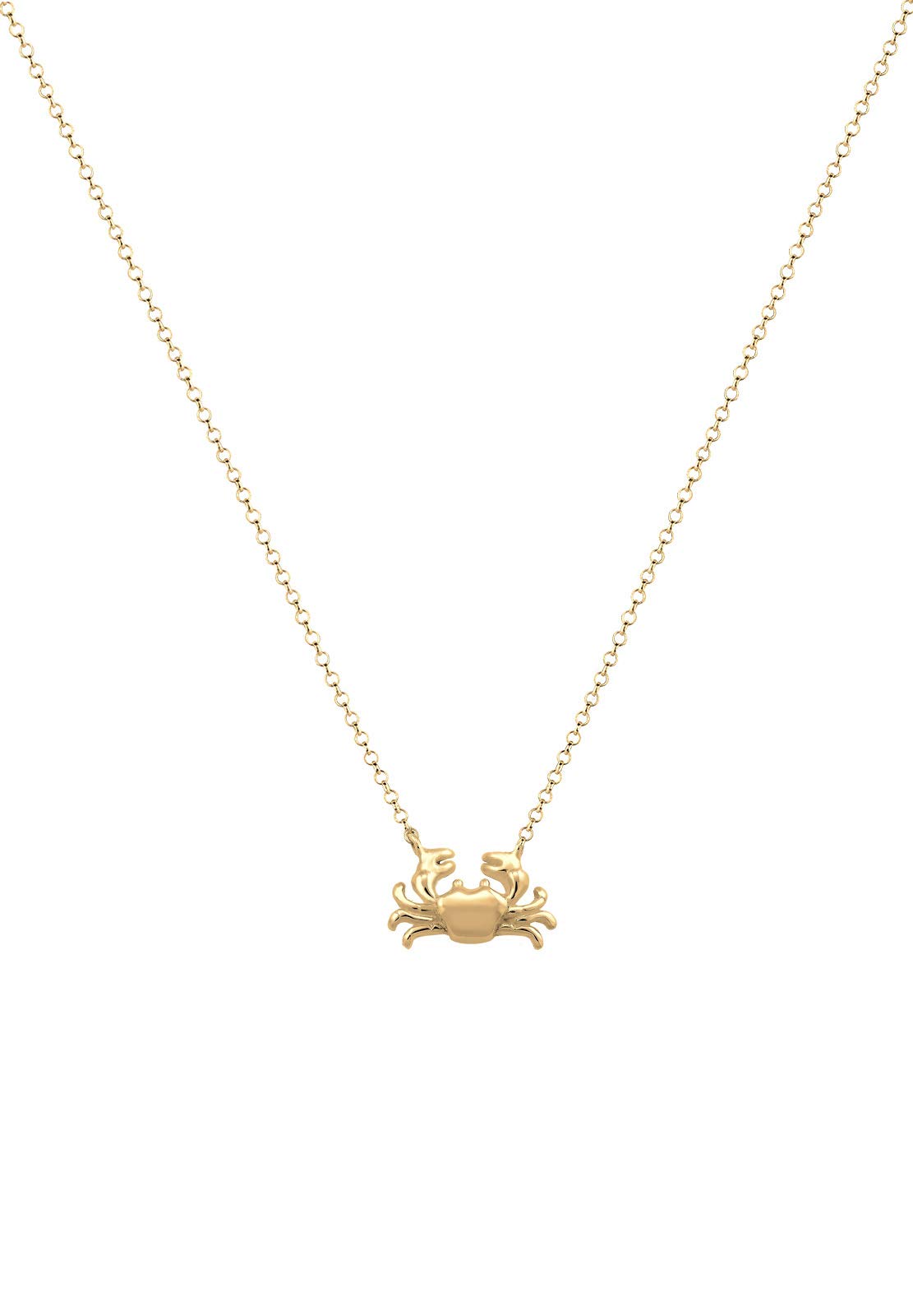 Elli Halskette Damen Krebs Krabbe Strand in 925 Sterling Silber vergoldet
