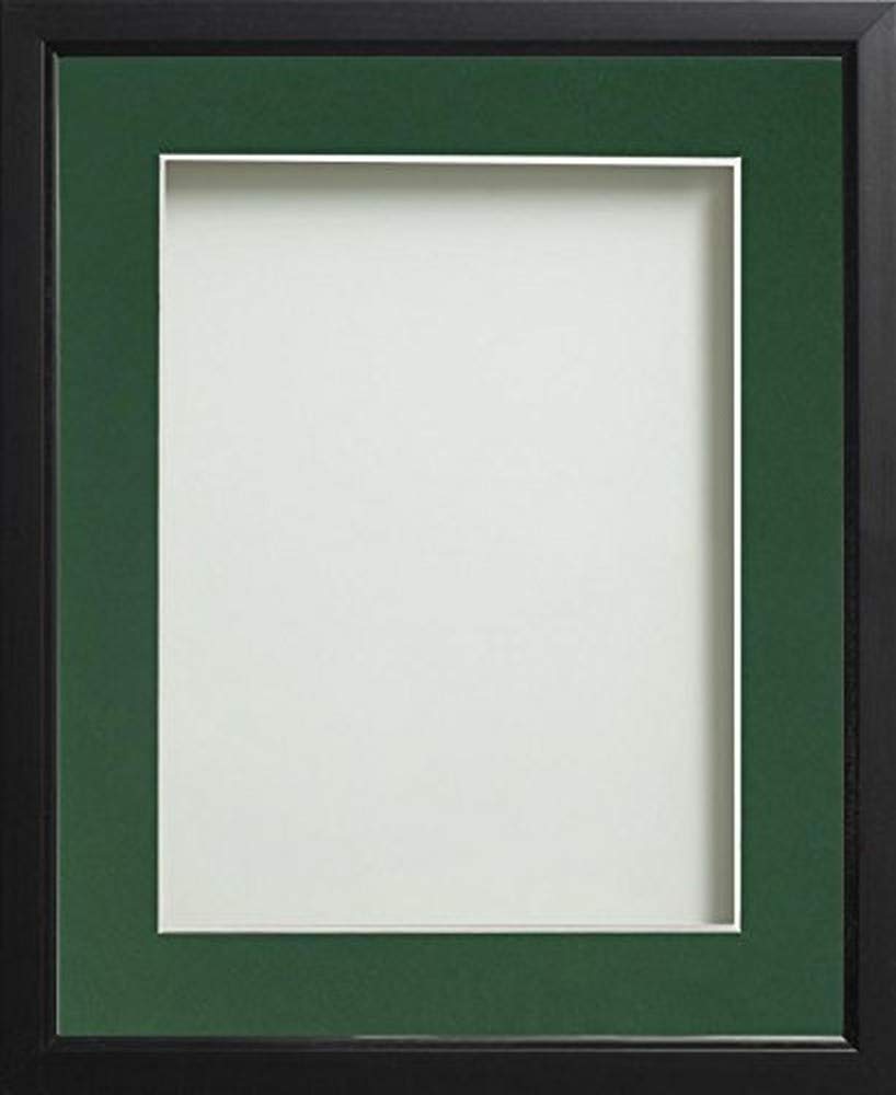 Frame Company Drayton Black 10x8 Frame with Bottle Green Mount for 7x5