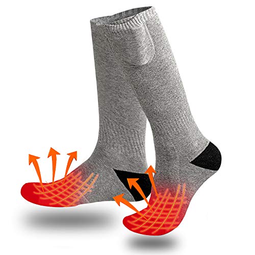 Calcetines térmicos para hombres y mujeres, calcetines con pilas recargables eléctricas para Navidad, camping, pesca, ciclismo, motociclismo, equitación, esquí, ajustes de calefacción de 3 niveles