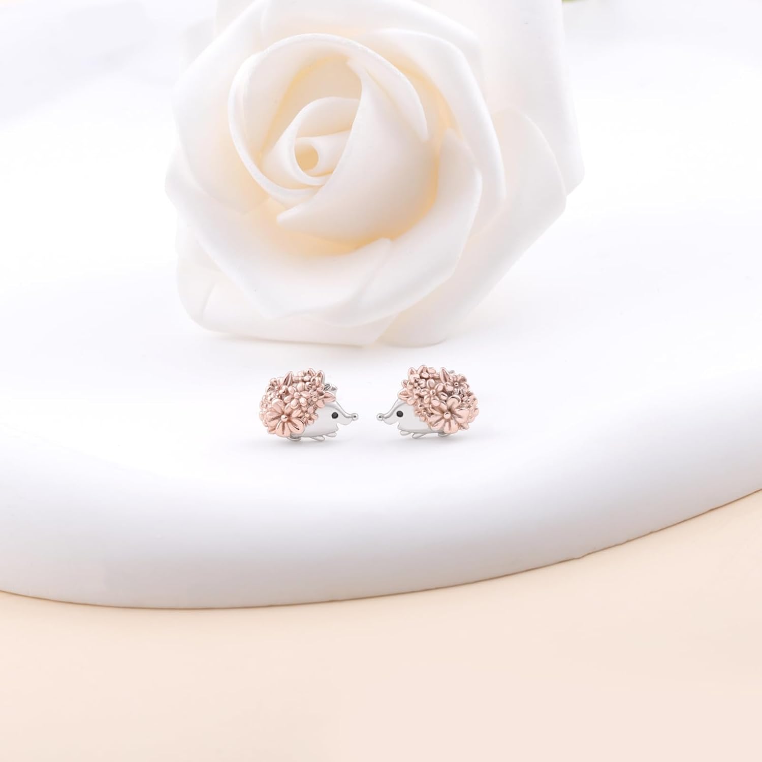 Hedgehog Stud Earrings for Women - 925 Sterling Silver Cute Hedgehog Jewelry for Annimal Lovers Hedgehogs Birthday Gifts Hedgehogs Accessories Animal Stud Earring for Daughter - Image 3