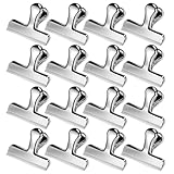 Lociban 12 Stück Verschlussklammern Groß, 77mm Klammern Metall, Metallscharnier Clips, Edelstahl-Verschlussklemmen Für Tüten, Lebensmittel Und Foto Für Haus, Küche, Und Büro