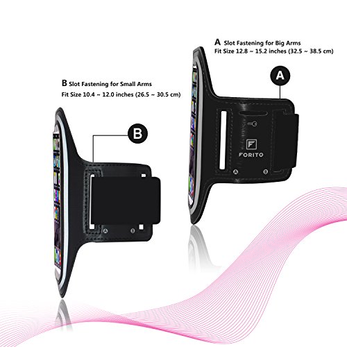 Forito Sport Armband For Apple Iphone 6 /6S & For Iphone 7(4.7 Inch) Also Fits For Iphone 5/5S/5C, For Galaxy S4 + Key Holder, Best For Gym, Workouts, Sports Running (Black) #TOP3