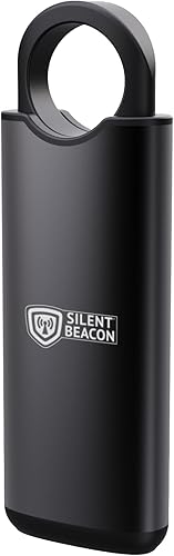 Miniatura 3 de Alarma de seguridad personal de Silent Beacon - Sirena de 135 dB con luz intermitente, activación de tracción y vibración, llavero recargable USB-C