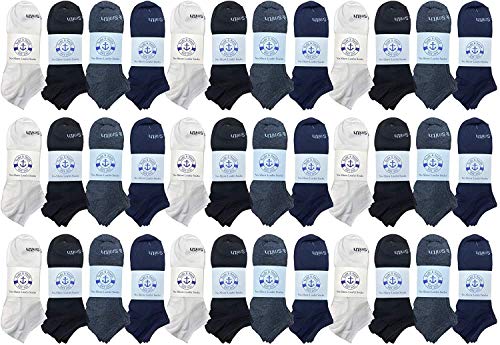 24 Pairs of Low Cut Ankle Socks for Men and Women, Bulk Pack