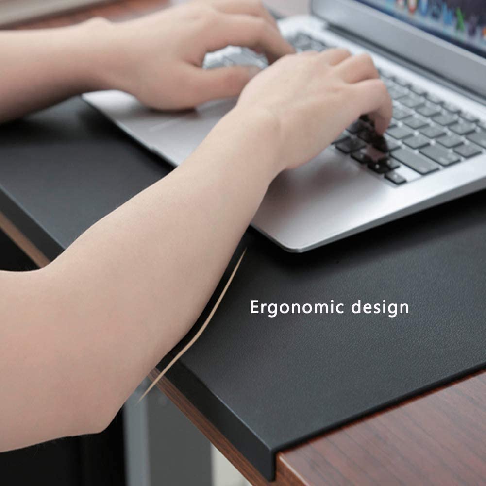 Sous-main de bureau extra large en cuir PU avec rebord,Tapis de bureau étanche avec protection des bords,Antidérapant et pour ordinateur