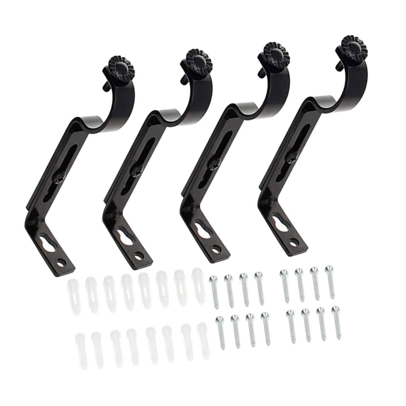 Alipis 16ensembles Supports De Tringle à Rideaux Réglables De Brackets pour Installation Accessoires pour Rideaux Chambre Salon Cuisine Et Bureau