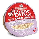 Stella & Chewy's Lil Bites Savory Stews for Small Breeds Chicken & Turkey Dinner in Broth, 2.7 oz Cups (Pack of 12)