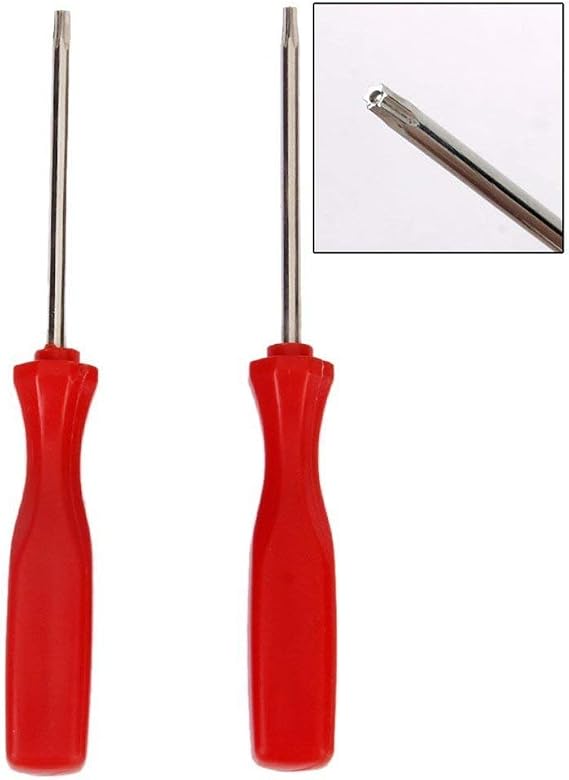 HIGHFINE 2pcs T8/T10 Screwdriver Set for Xbox 360/Ps3/Ps4 - Red - Console Repair Tools