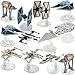 Star Wars (12 Pack) Hot Wheels Spaceship Models Toys Set Figures & Stands Mattel