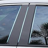 BoxCheer Door Window Pillar Accessories Fit for Jeep Renegade 2015-2023 Car Door Pillar Trim Strip Cover,B/C-Pillar Trim Anti-Scratch 8pcs - Carbon Fiber