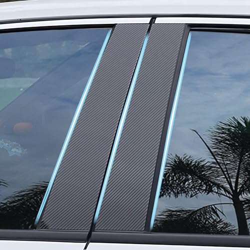 BoxCheer Door Window Pillar Accessories Fit for Jeep Renegade 2015-2023 Car Door Pillar Trim Strip Cover,B/C-Pillar Trim Anti-Scratch 8pcs - Carbon Fiber