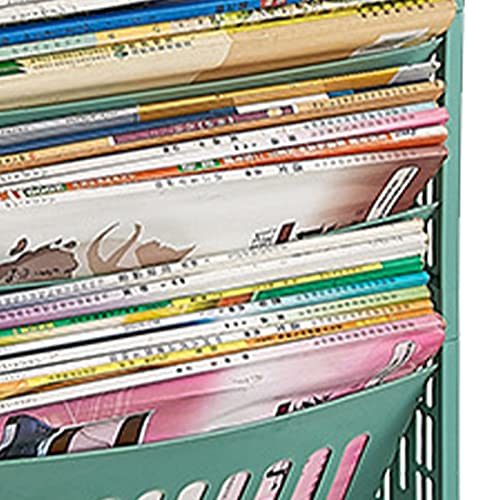 Classroom Bookshelf, Large Capacity Multi Layer Book Organizing Storage Shelf Magazine Rack For Students Classroom Home(Green) #TOP2
