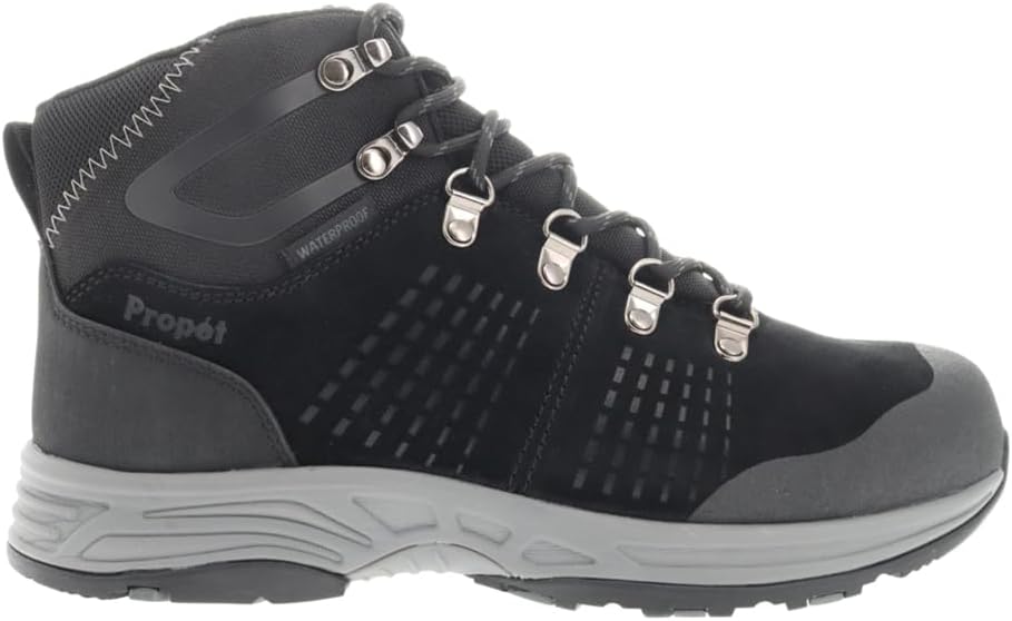 Propet Mens Conrad Round Toe Hiking Hiking Casual Boots Ankle - Black, Grey