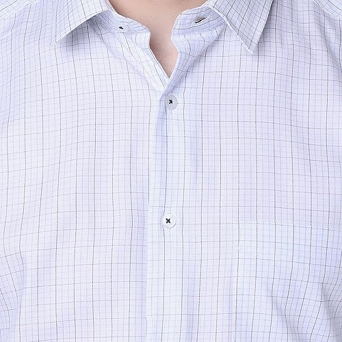 Image of J. HAMPSTEAD Cotton Regular Fit Checks Formal Shirt for Men (JS11053H)