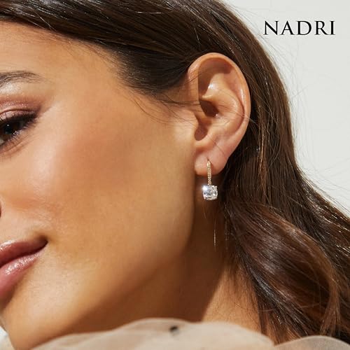 Nadri Leverback Earrings for Women - Exquisite Drop Earrings For Women, Large Cushion Cut Cubic Zirconia Womens Earrings2