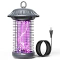 Buzbug LED Bug Zapper Indoor Outdoor, Up to 50000 Hrs Lifespan Lamp, Energy Saving & Dual Band Attraction, 5.6 ft Power Cord, High Voltage Mosquito Fly Zapper Trap Killer -MO008C (Pewter)