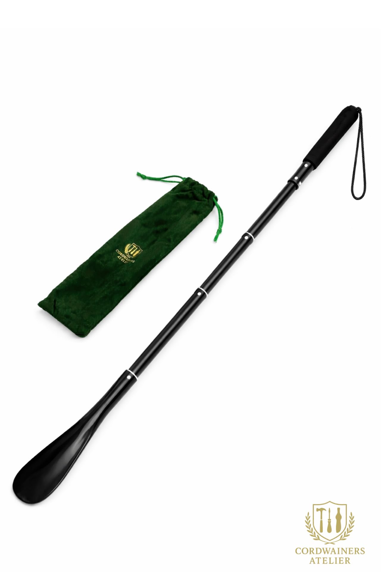 Extendable Aluminum Shoe Horn with Adjustable Long Handle – Aluminum Shoehorn for Easy Wear– Aluminum Shoe horn, Telescopic from 14.5” to 37” – Long Handle for Boots & Mobility Support - 3