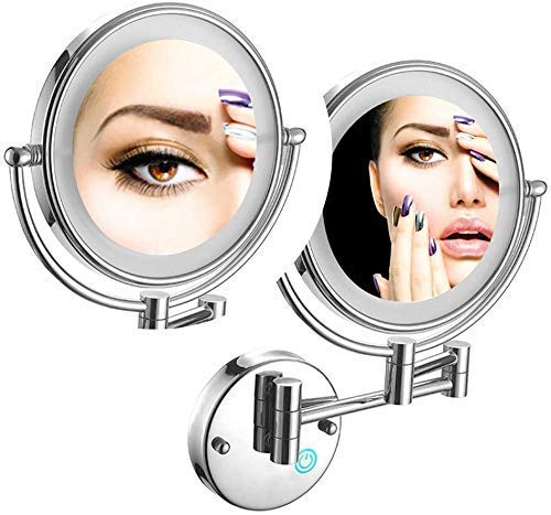 Miroir maquillage mural LED nickel brossé durable de haute qualité - 4