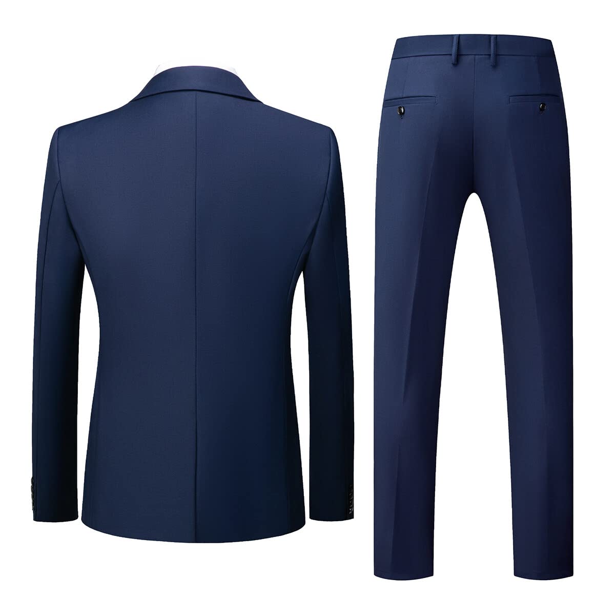 Allthemen Herren Anzug 3-teilig Slim Fit Einreihig Zwei Knöpfe Hochzeit Smoking Anzug Blazer Weste Hose