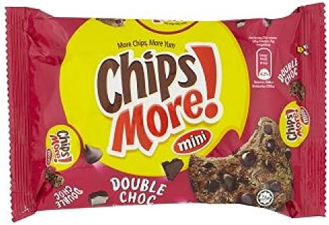 Chips More Mini Chocolate Chip Cookies 10 Packs x 88g (Double Choc Chocolate)