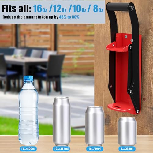 KANBOL 16oz 12oz Metal Can Crusher,Aluminum Can crusher,Heavy Duty Can Smasher Wall Mounted-R2