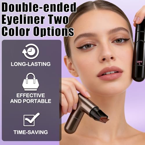 KUNAL 2PCS Delineador con Sello Giratorio One-Piece miniatura 4